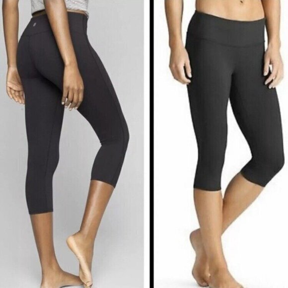 Athleta Pants - Athleta Chaturanga Capri Crop Leggings Charcoal‎ Black Womans 305922 Size S
